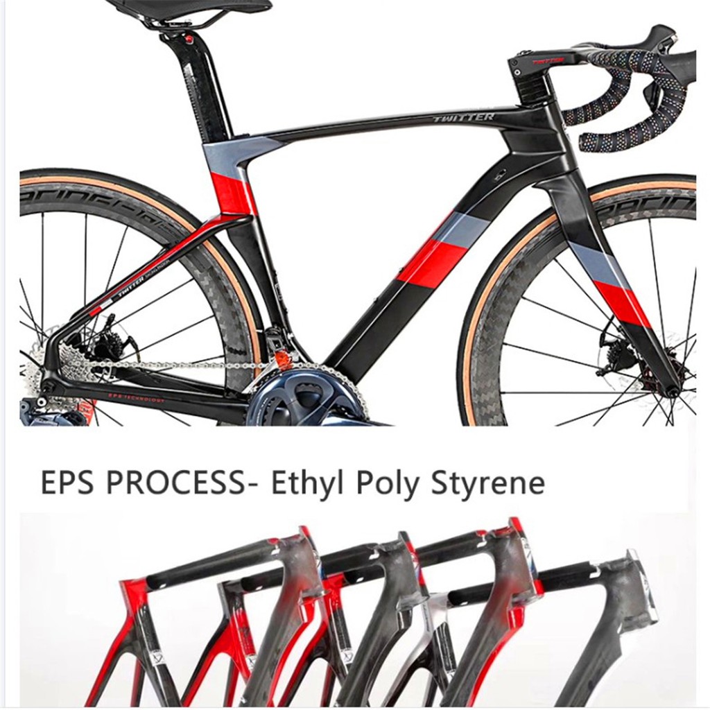 TWITTER Cyclone pro ดิสก์เบรก T900 คาร์บอนไฟเบอร์กรอบถนน Chameleon สีดิสก์เบรก 700C ผ่านเพลา 12*142 