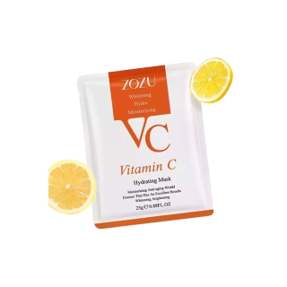 แผ่นมาส์กหน้า ZOZU VC Mask Vitamin C มาส์กวิตามินซีหน้าขาวกระจ่างใส หน้าเนียนนุ่มชุ่มชื้น ลดริ้วรอย มาร์คหน้า มาส์กหน้า