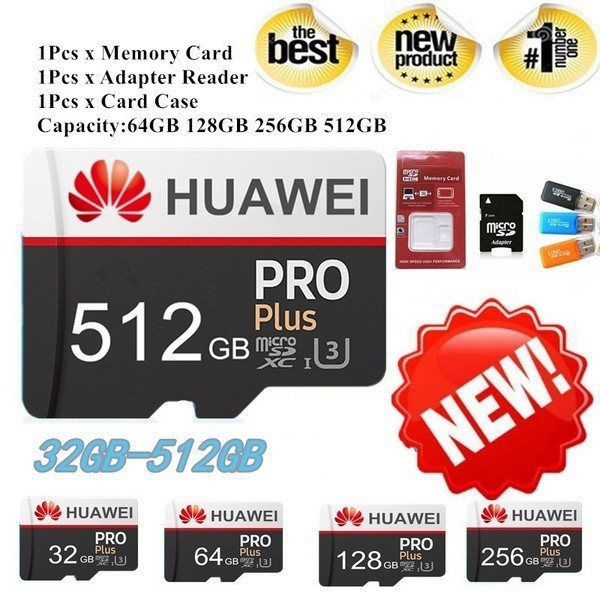 HUAWEI Memory Card 64GB-512GB Micro Sd สำหรับโทรศัพท์ /แท็บเล็ต/ พีซีการ์ดหน่วยความจำ
