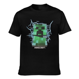 เสื้อยืดแขนสั้น โพลีเอสเตอร์ พิมพ์ลายกราฟฟิค Mojang Minecraft สําหรับผู้ชาย