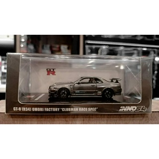 รถโมเดล NISSAN SKYLINE GT-R (R34) OMORI FACTORY CLUBMAN RACE SPEC 1/64