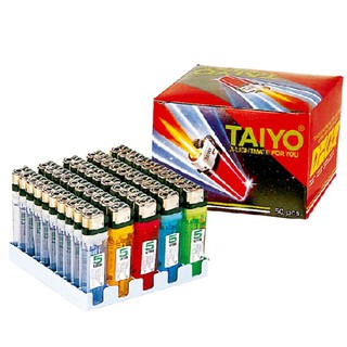 TAIYO ไฟแช็คก๊าซ ไทโย กล่องสีแดง ยกกล่อง 50ชิ้น