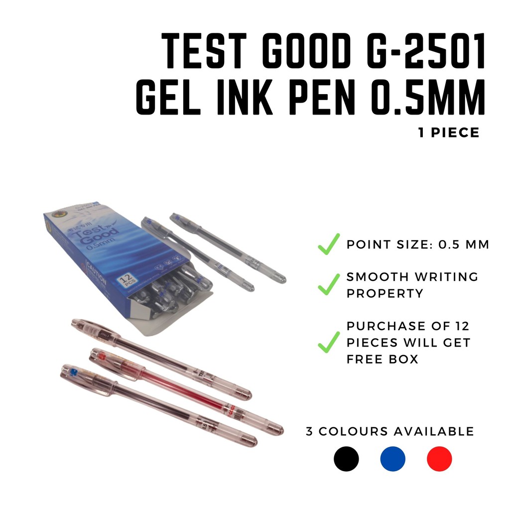 [JASA] Test Good G-2501 ปากกาหมึกเจล 0.5 มม. (ปากกาหัวใจ) (1 ชิ้น)