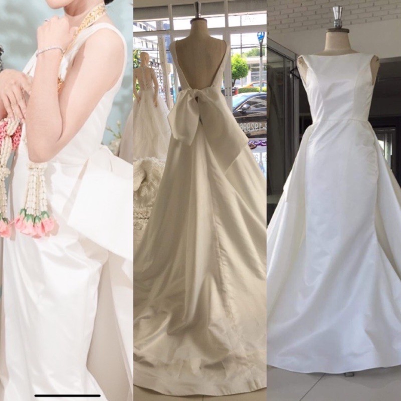wedding dress ชุดเเต่งงาน สไตล์มินิมอล minimal wedding dress. Size XS