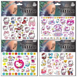 Kt สติกเกอร์รอยสักชั่วคราว ลาย Hello Kitty กันน้ํา เป็นมิตรกับสิ่งแวดล้อม