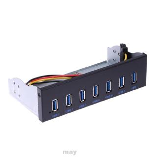 5.25" Black Drive Bay Fast Charging For PC Computer Hub Metal USB 3.0 7-Ports 19 Pin Front Panel