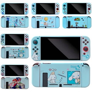 เคส TPU ป้องกันรอย ลายการ์ตูนมาริโอ้ สีฟ้า สําหรับ Nintendo Switch Oled