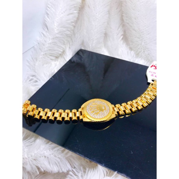 R0lex สร้อยข้อมือโซ่นาฬิกาผู้หญิงชุบทอง 0478