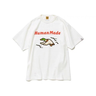 Korean  Daigou Version HUMAN MADE เสื้อยืดแขนสั้น คอกลม ผ้าฝ้าย ลายการ์ตูนเป็ดบิน Dayan 22SS สําหรับคู่รัก ชุดลำลอง