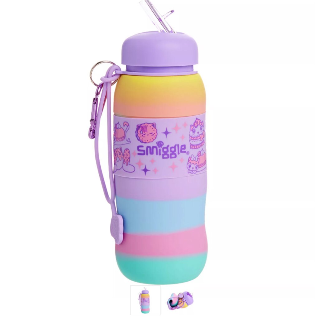 SMO06 สมิเกอร์ ขวดน้ำ ซิลิโคน Smiggle Says Silicone Roll Bottle