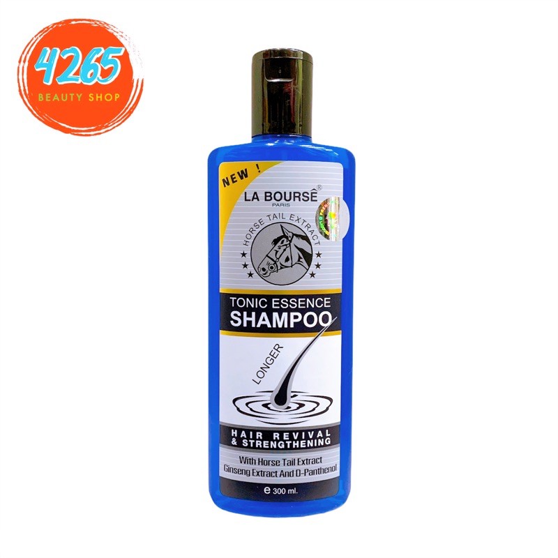 Exp:02/2029 LA Bourse shampoo ลาบูสส์ แชมพูเร่งผมยาว(ขวดแบนสีน้ำเงิน)
