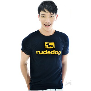 rudedog เสื้อคอกลม  ชาย  รุ่น box15 สีดำ