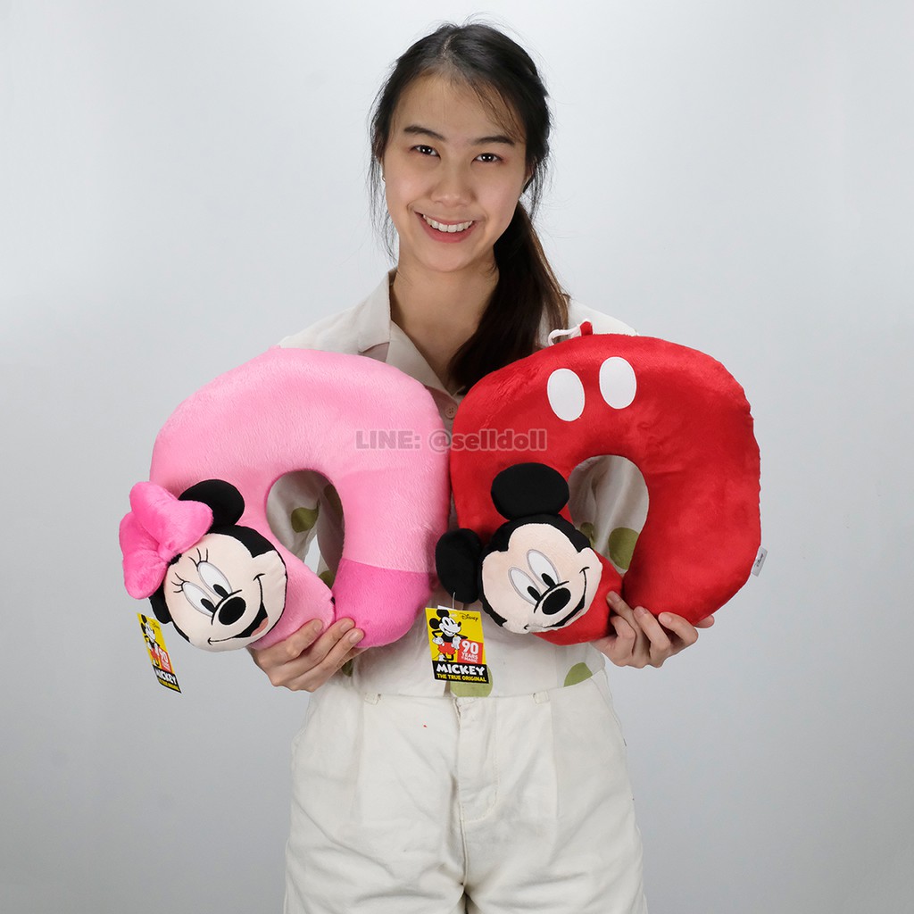 หมอนรองคอ Micky & Minnie Mouse ลิขสิทธิ์แท้ / หมอนตุ๊กตา มิกกี้เมาส์ & มินนี่เมาส์ รุ่น Minimal มิกกี้ เมาส์ Disney
