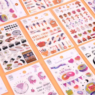 สติกเกอร์ Cooking 🍳 เซ็ต 4 แผ่น DIY Sticker Stickers Sheet สติ๊กเกอร์ ไดคัท mimisplan