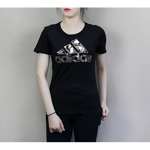 Adidas Women's Short Sleeve Striped Raglan Tee women fashion Classic tshirt