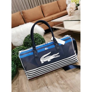 Lacoste Traveling Bag (Large) กระเป๋าสะพายทรง Travel หนัง Saffiano