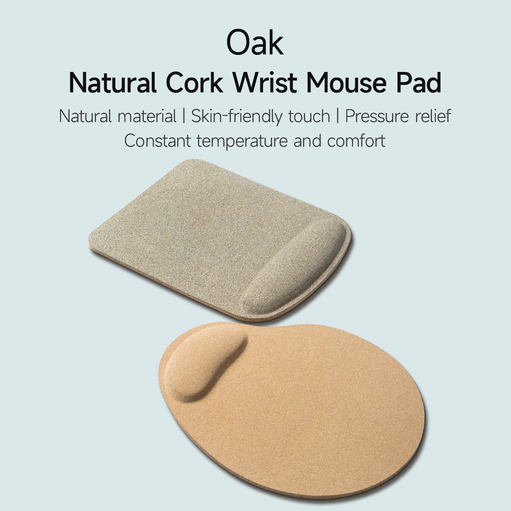 Oak แผ่นรองเมาส์ ป้องกันข้อมือ วัสดุธรรมชาติ สัมผัสลื่น เป็นมิตรกับผิว สําหรับเล่นเกม สํานักงาน ทํางาน