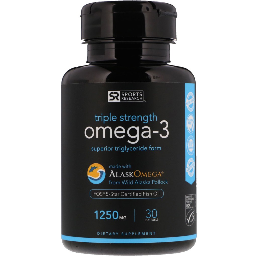 Triple Strength Omega3, 1250 Mg, 30 Softgels Shopee Thailand