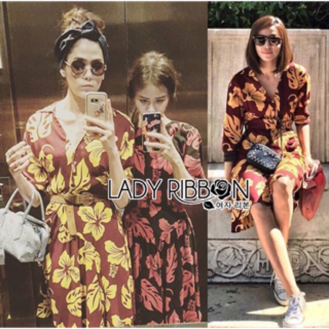 Prada Hawaiian Tropical Printed Shirt Dress