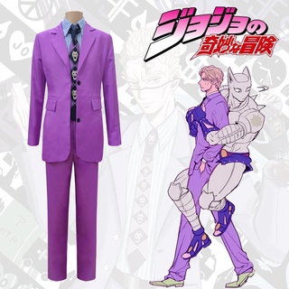 ชุดคอสเพลย์การ์ตูนอนิเมะ JoJos Bizarre Adventure Kira Yoshikage สําหรับปาร์ตี้ฮาโลวีน