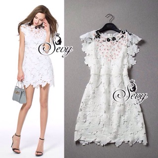 Mini dress ผ้าลูกไม้ ฟรีEms