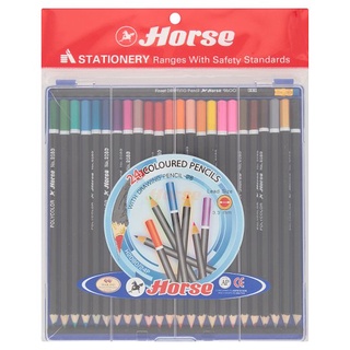 🔥แนะนำ!! ตราม้า ดินสอสีไม้ 24 สี 1 ชุด Horse Colored Pencils 24 Colors 1 pack