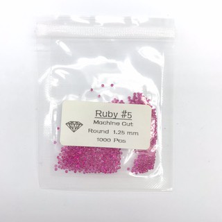 พลอยทับทิมอัด#5 (1.25mm-2.50mm) (ราคาส่ง￼￼) Synthetic Corundum Ruby #5, Wholesale Price (1.25mm-2.50mm)