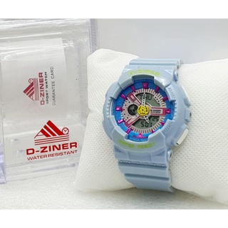 !! D-ziner 8066 DUAL TIME D-4.3Cm นาฬิกาข้อมือแฟชั่น สไตล์สปอร์ต (ฟรีกล่อง แบตเตอรี่สํารอง และใบรับประกัน)