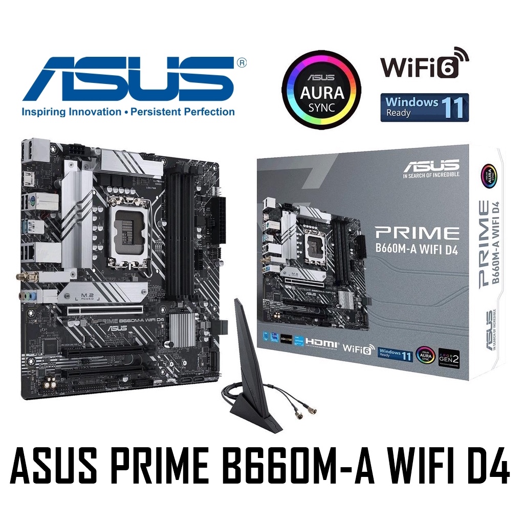 MAINBOARD (เมนบอร์ด) 1700 ASUS PRIME B660M-A WIFI D4 (DDR4) รับประกัน 3 - Y