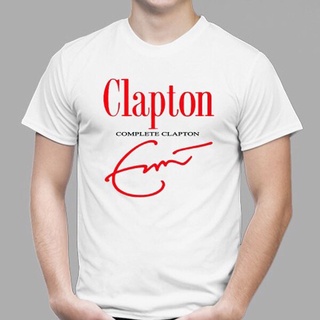 เสื้อยืดสีขาว - ผู้ชายเสื้อยืด ERIC CLAPTON สมบูรณ์ Clapton ตํานานเพลง s เสื้อยืดสีขาวขนาดบวกที