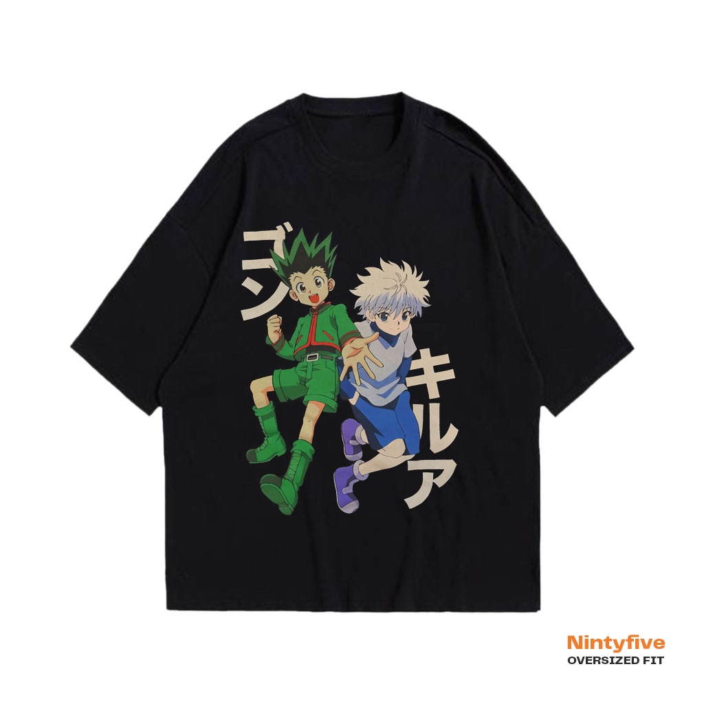 Hunterxhunter Killua Zoldyck Gon เสื้อยืดโอเวอร์ไซส์