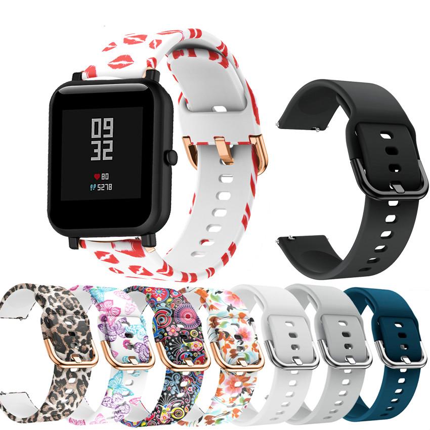 สายคล้องคอซิลิโคนอ่อนสำหรับ  Huami Amazfit Bip Bit Lite Youth 20mm ทาสี เทปซิลิโคน