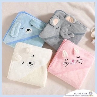C0048(พร้อมส่ง)ผ้าห่อตัวเด็กลายการ์ตูนน่ารักๆ ผ้าห่อตัวขนแกะผ้าหนานุ่มขนาด 80x80ซม.