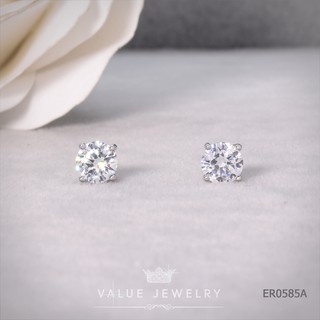 Value Jewelry ER0585 กว้าง0.6cmยาว0.6cm ต่างหู ตุ้มหู แฟชั่น ขายดี ราคาส่ง เพชร CZ คริสตัล ไม่ลอก ไม่ดำ ไม่แพ้ ไม่คัน