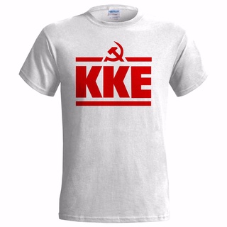 เสื้อยืด ผ้าฝ้าย 100% พิมพ์ลายโลโก้ KKE COMMUNIST GREEK PARTY COMMUNISM FREEDOM ANARCHY สําหรับผู้ชายสามารถปรับแต่งได้