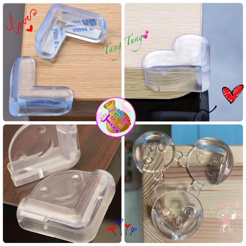 ซิลิโคนกันมุม ยางกันมุมโต๊ะ ตัวป้องกันมุม แพค 4 ชิ้น ยางซิลิโคนกันกระแทก