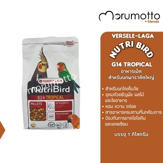 NutriBird G14 tropical อาหารเม็ดสำหรับนกพาราคีทขนาดใหญ่ วัยโตเต็มวัยโดยเฉพาะ (1kg)