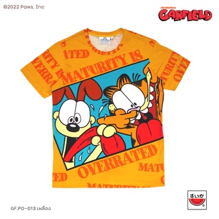 แตงโม (SUIKA) - เสื้อยืดคอกลมแขนสั้น GARFIELD ลายแลบลิ้น ( GF.PO-013 )