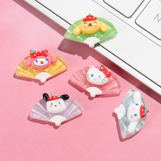 การ์ตูน Sanrio พัดลมขนาดเล็ก diy กิ๊บติดผมเชือกน้ําถ้วยสติกเกอร์ครีมกาวโทรศัพท์ตู้เย็นสติกเกอร์เรซินอุปกรณ์เสริม