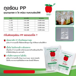 Apple ถุงร้อนใส MMP ตรา แอปเปิ้ล ถุง PP ถุงแกง แพ็ค 1/2 กิโลกรัม !!! ราคาดี !!!