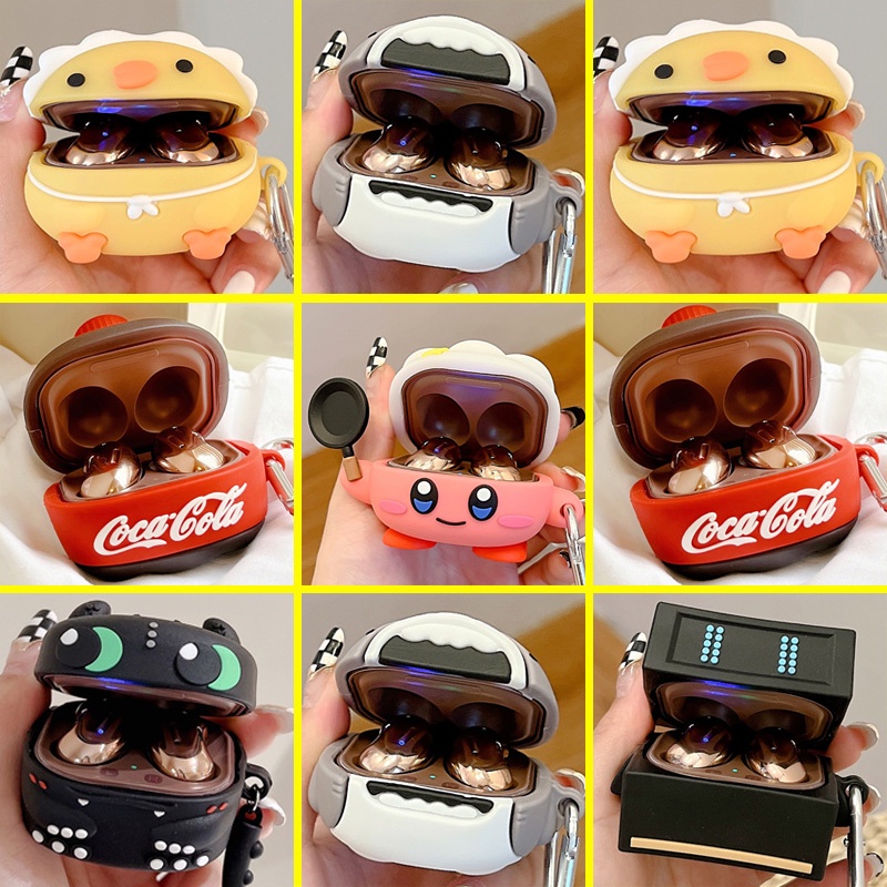 For Samsung Galaxy Buds Core Case Cartoon Star of Cappy Samsung Buds FE Silicone Soft Case Cute Chicken Shark Samsung Buds2 Pro Cartoon Night Fury