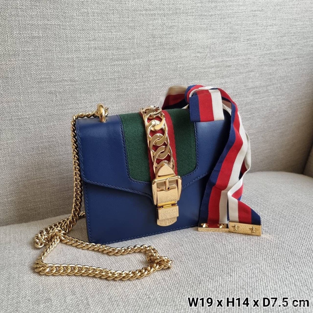 Gucci blue sale sylvie bag