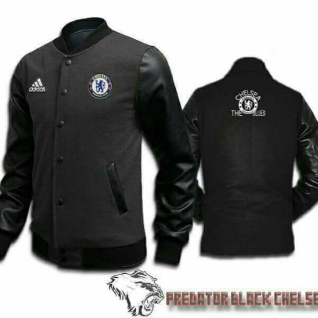 (จัดส่งฟรี) Varsity BASEBALL CHELSEA BLACK / BLUEBLACK JACKET