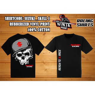 เสื้อยืดชาย - เสื้อแข่ง SUZUKI SKULL, เสื้อยืดสําหรับขี่, เสื้อยืดผู้ขับขี่