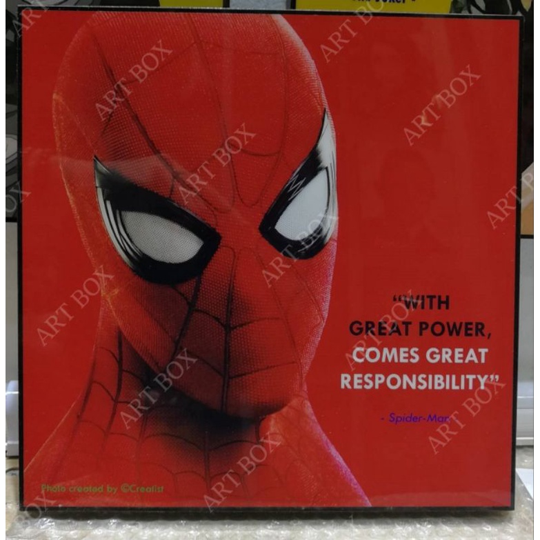 Art Box Spiderman รูปภาพตกแต่งผนัง รูปภาพตกแต่งบ้าน รูป Pop Art กรอบรูป Pop Art ตกแต่งผนัง