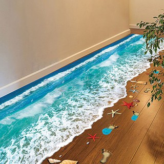 สติ๊กเกอร์ติดผนังเพดาน 3D Beach แบบถอดได้ DIY Art Living Room Decor