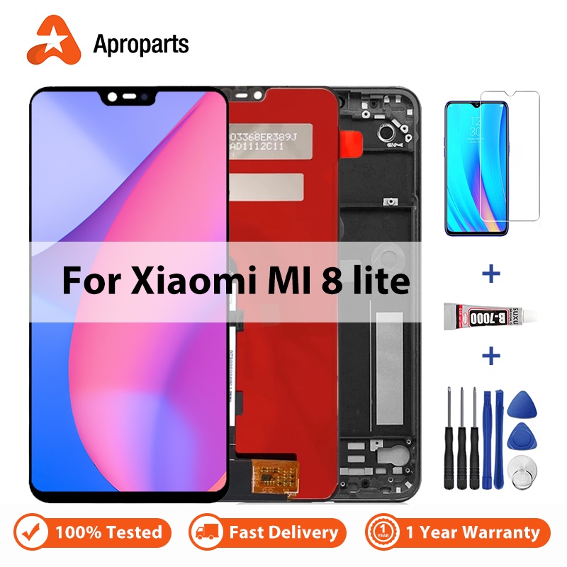 LCD สำหรับ Xiaomi Mi 8 Lite M1808D2TG จอแสดงผลหน้าจอสัมผัส Digitizer Assembly Mi8 Lite เปลี่ยน