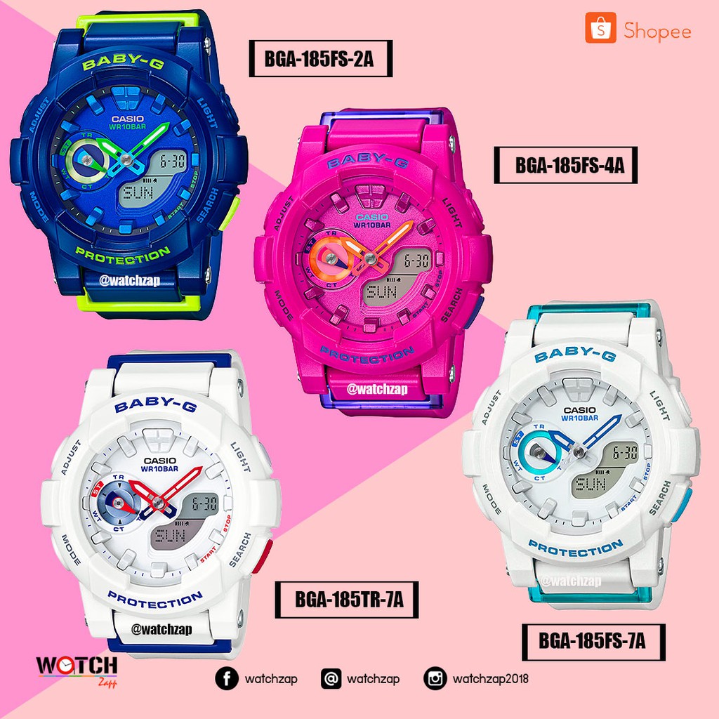 นาฬิกาข้อมือ Casio Baby-G นาฬิกาข้อมือสุภาพสตรี รุ่น BGA-185FS BGA-185TR BGA-185FS-2A BGA-185FS-4A BGA-185FS-7A