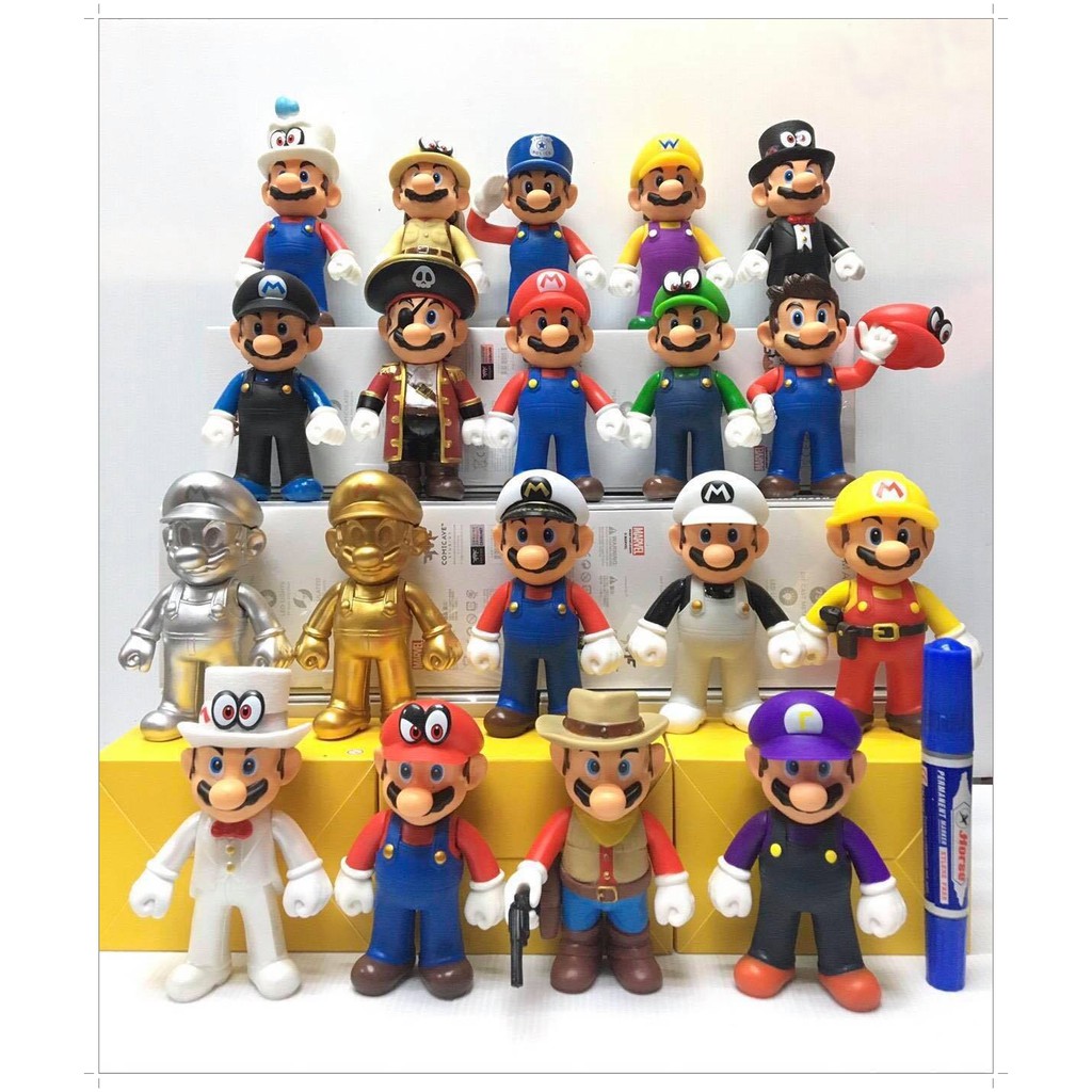 ชุดโมเดลมาริโอ้ มี 34 แบบ - Super Mario Odyssey Collection ขนาดความสูง 13 cm. ผลิตจากซอฟไวนิลคุณภาพดี งานสวย