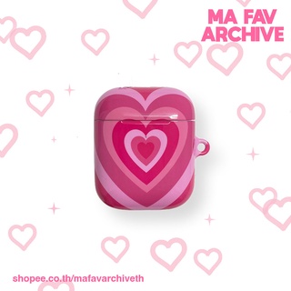 (พร้อมส่งในไทย) mafavarchive - hot pink heartbeam airpods case เคสแอร์พอด ลายหัวใจ สีชมพูเข้ม